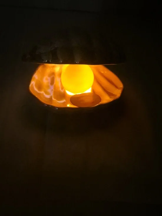 Pink Ceramic Clam Shell LED Decor NEW - Picture 11 of 14